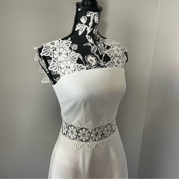 Ted Baker Monaa Lace Sleeveless White Mini Dress US Size 1 Small - Picture 6 of 9